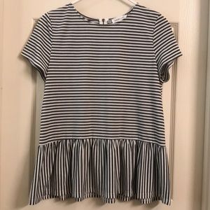 Peplum Striped Top